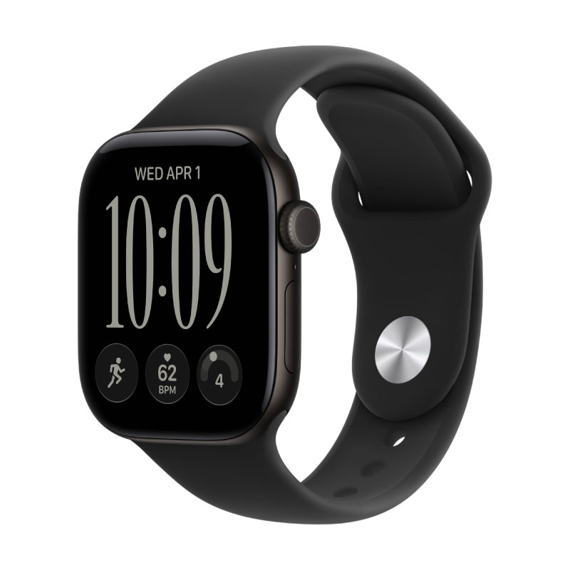 Apple Watch Series 12, 42 mm, Black Aluminum Black Sport Band M/L